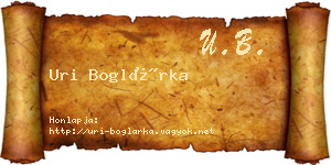 Uri Boglárka névjegykártya