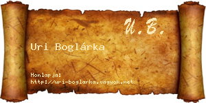 Uri Boglárka névjegykártya